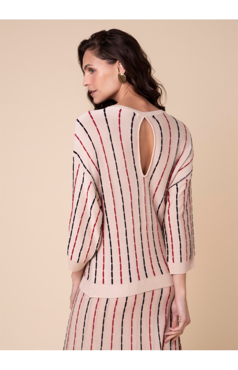 Tricot Ponto Corrente Bege