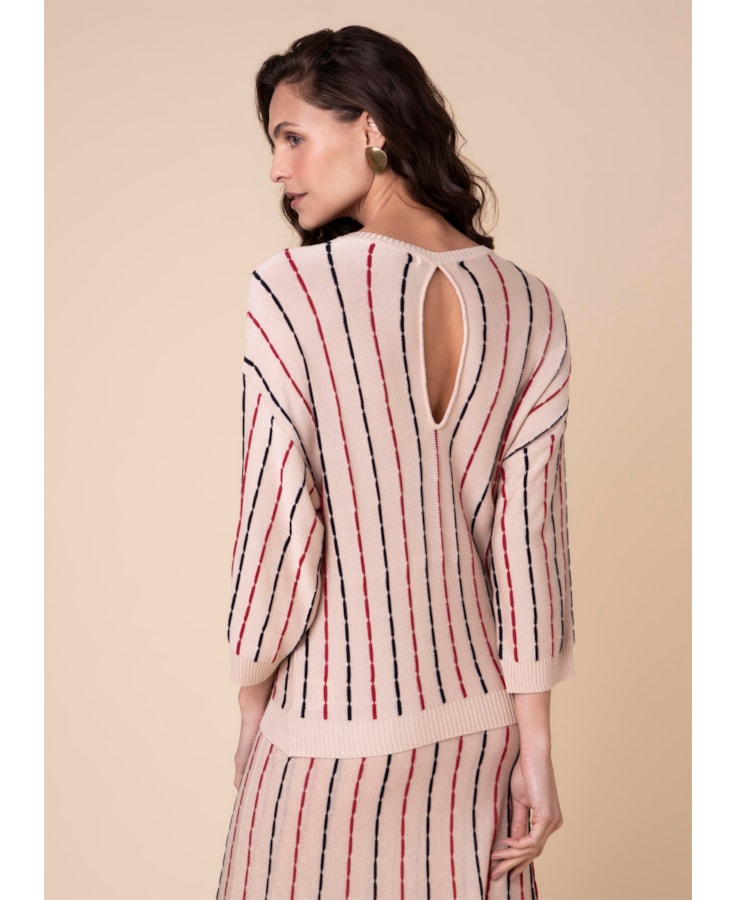 Tricot Ponto Corrente Bege
