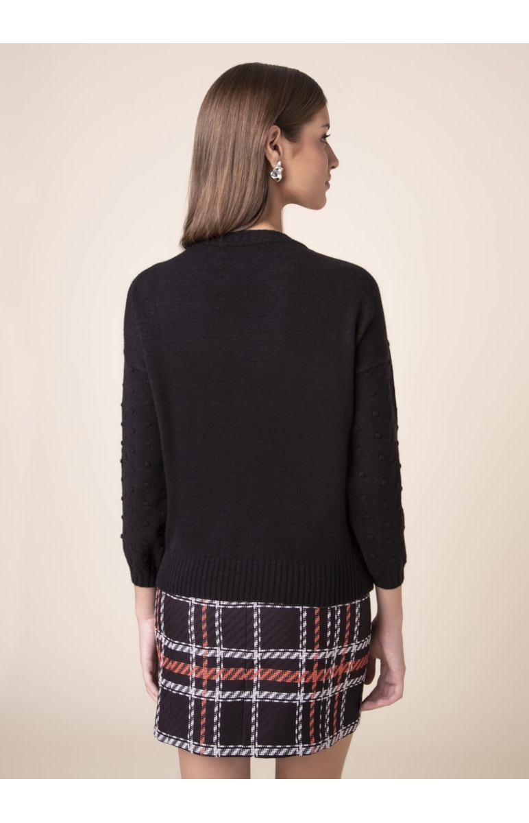 Tricot Ponto Pipoca Preto