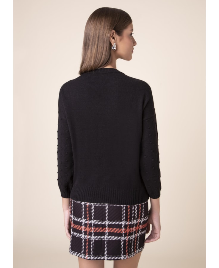 Tricot Ponto Pipoca Preto