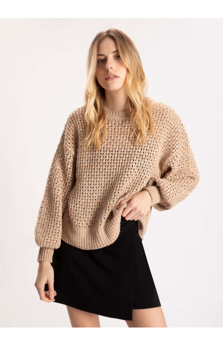 Tricot Ponto Rendado Natural