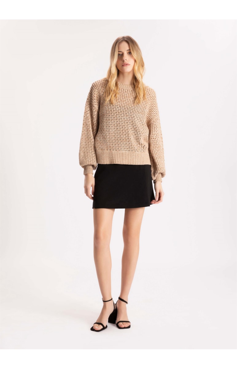 Tricot Ponto Rendado Natural