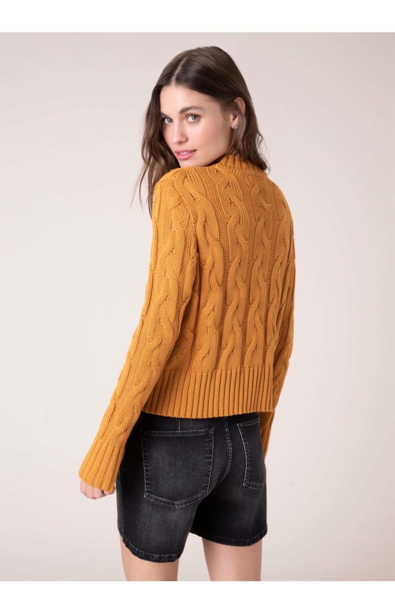 Tricot Ponto Tranças Caramelo