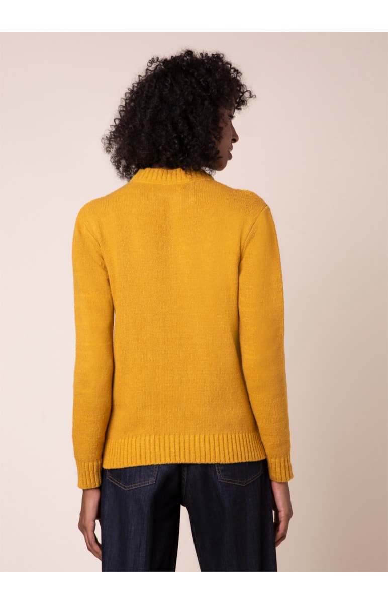 Tricot Ponto Vazado Mostarda