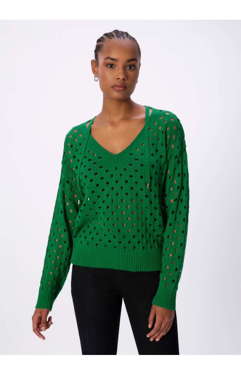 Tricot Pull Ponto Aberto Verde Bandeira