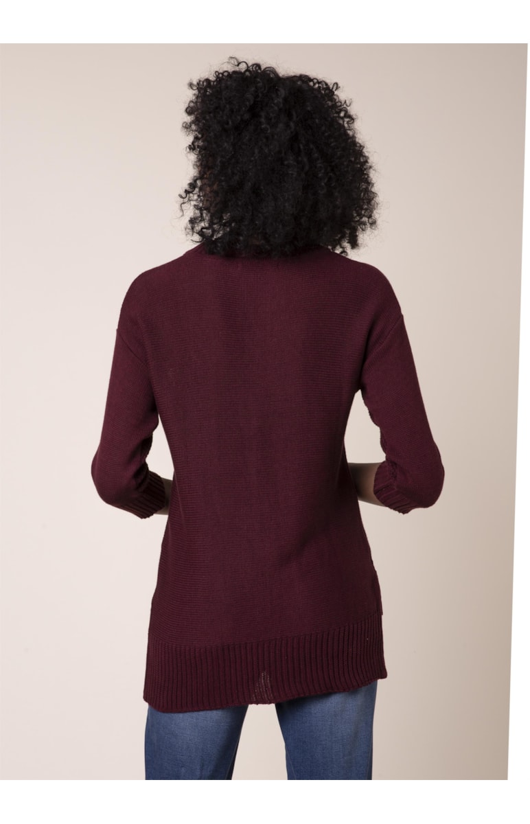 Tricot Trança Bordeaux