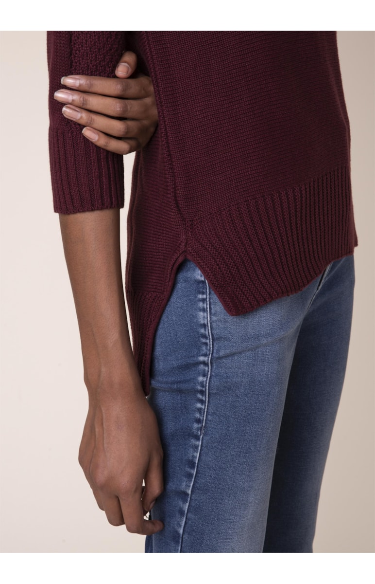 Tricot Trança Bordeaux