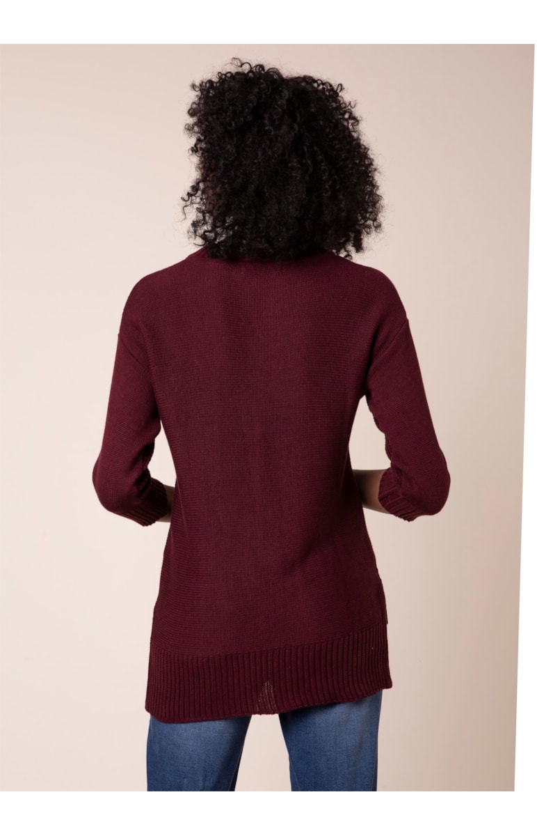 Tricot Trança Bordeaux