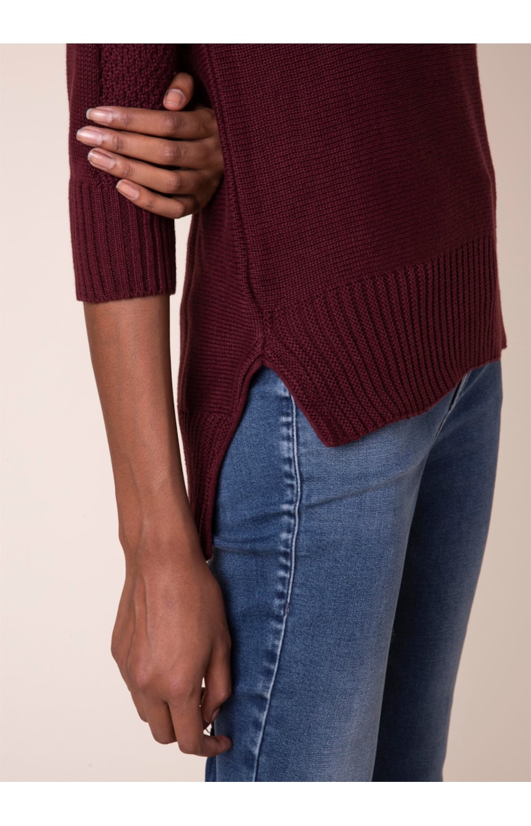 Tricot Trança Bordeaux