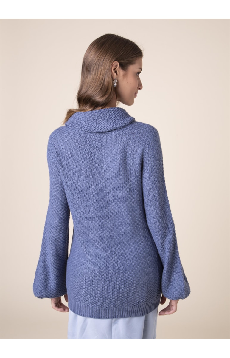 Tricot Tranças Azul Seco