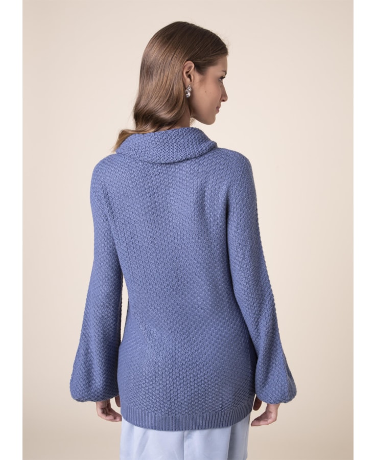 Tricot Tranças Azul Seco