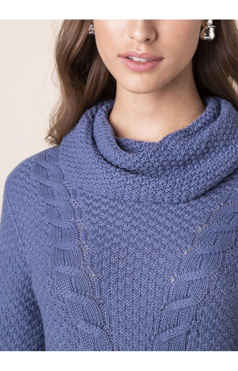 Tricot Tranças Azul Seco