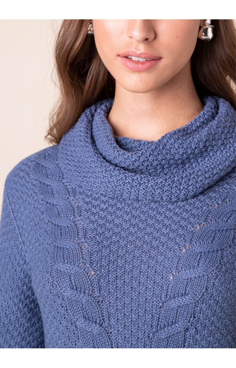 Tricot Tranças Azul Seco