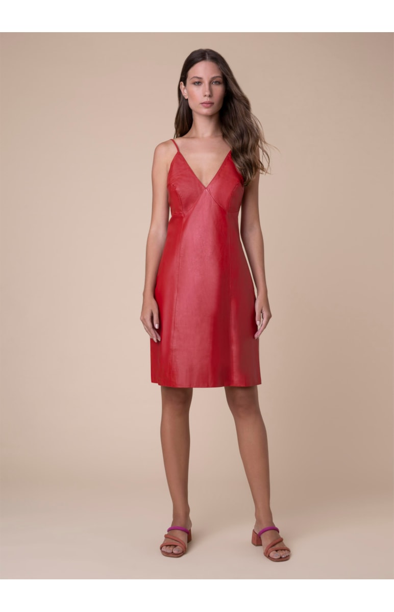 Vestido Alças Cruzadas C/ Decote Costas Vermelho
