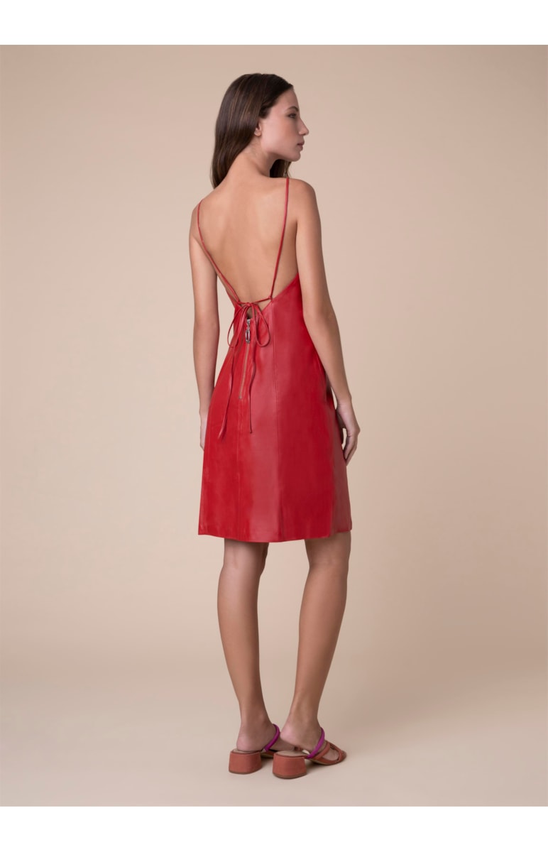 Vestido Alças Cruzadas C/ Decote Costas Vermelho