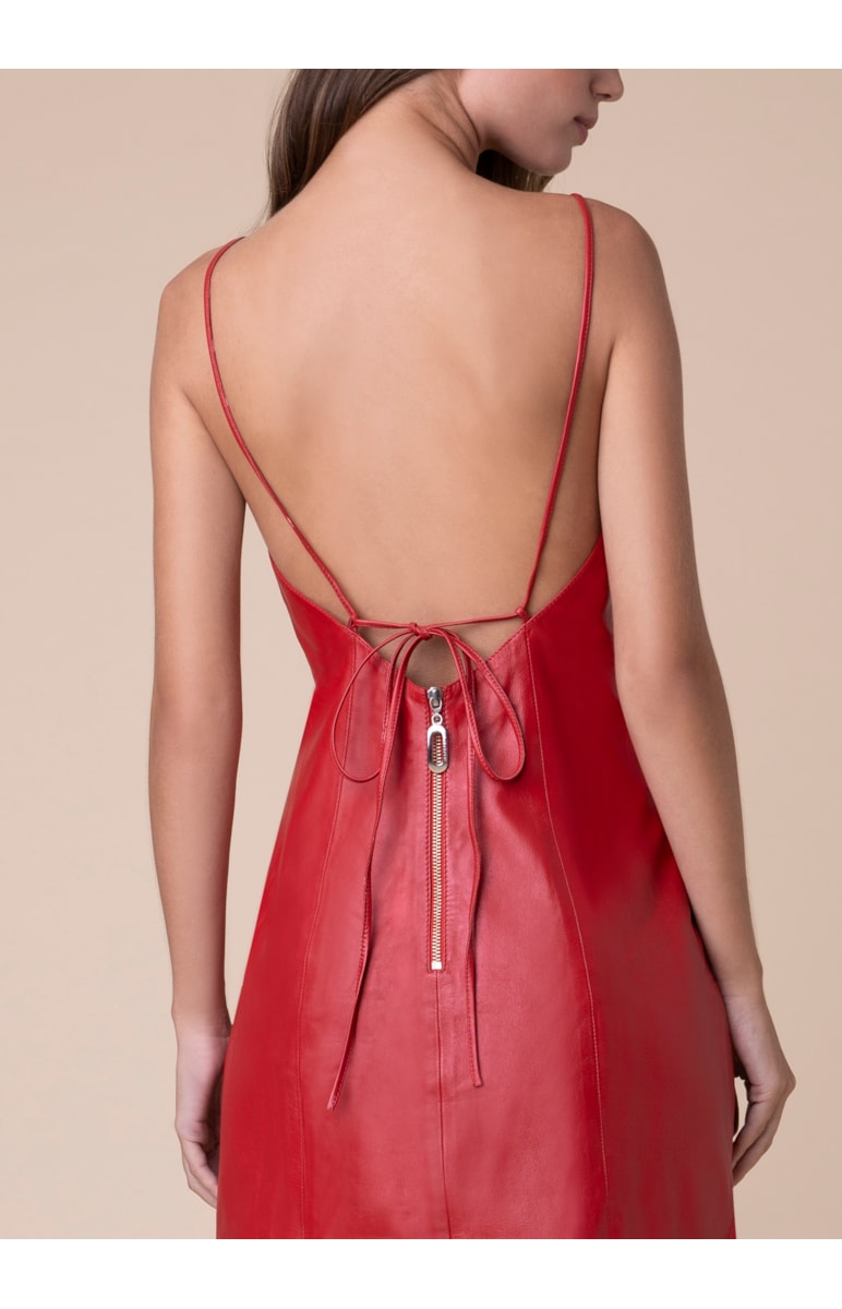 Vestido Alças Cruzadas C/ Decote Costas Vermelho