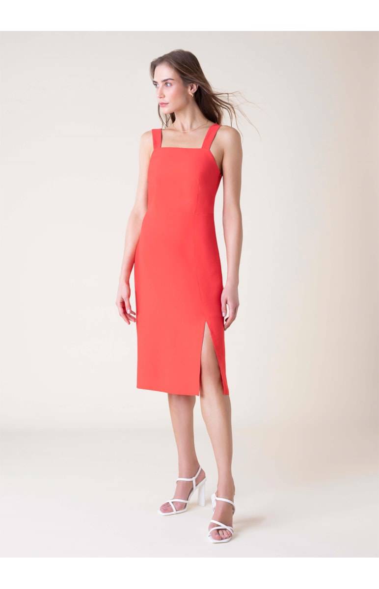 Vestido Alfa Visco Texture Vermelho