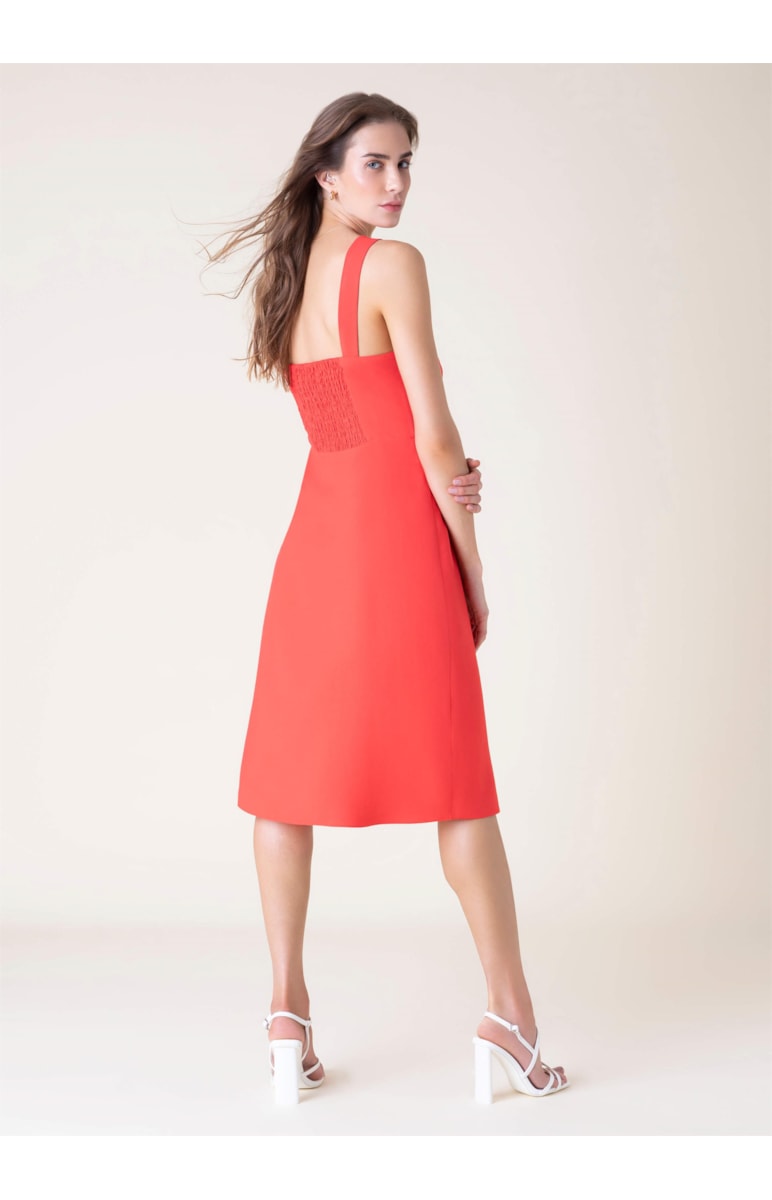 Vestido Alfa Visco Texture Vermelho