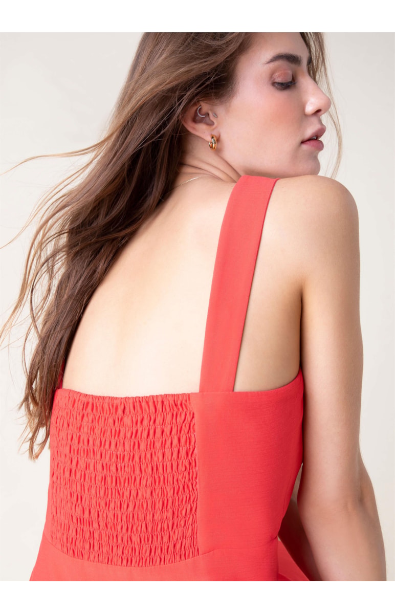Vestido Alfa Visco Texture Vermelho