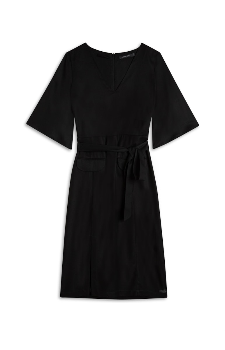 Vestido Alfaiataria Midi Preto