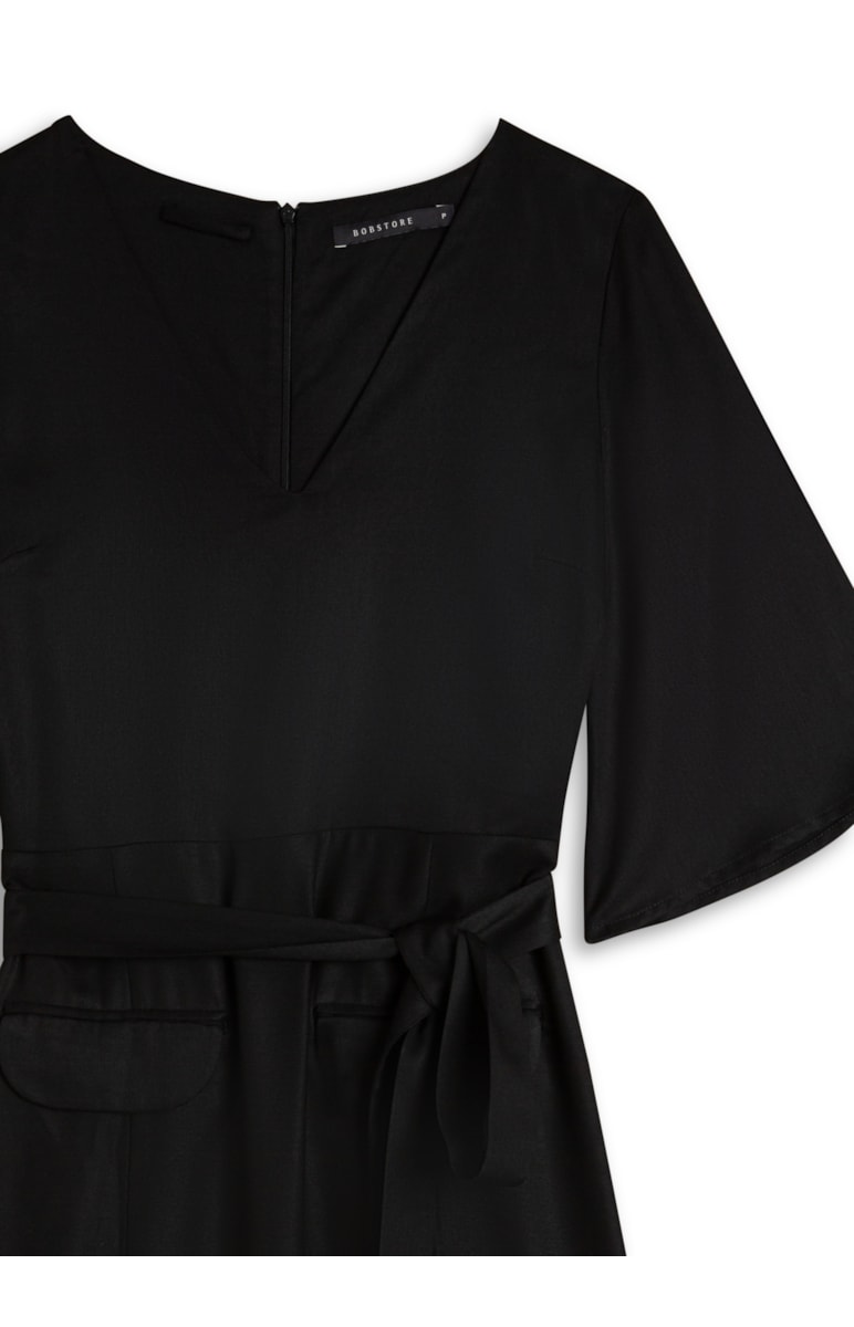 Vestido Alfaiataria Midi Preto