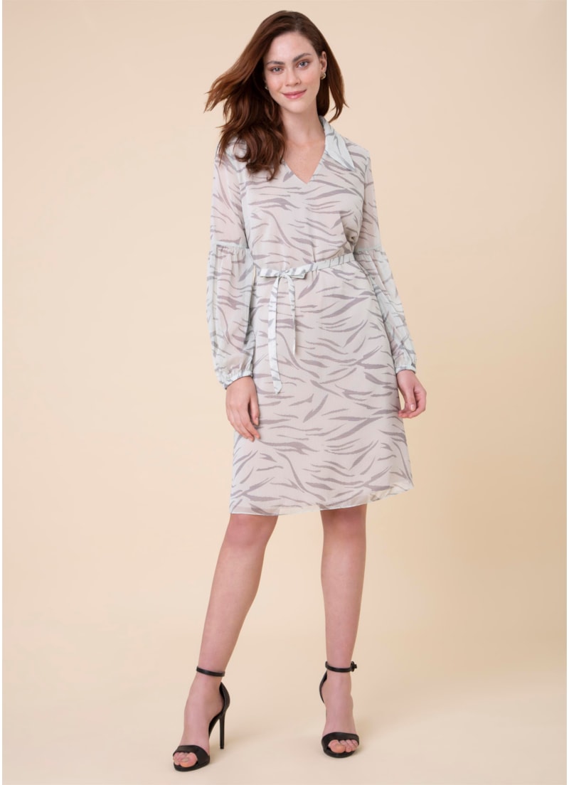 Vestido Animal Stripes Estamp. Verde Claro