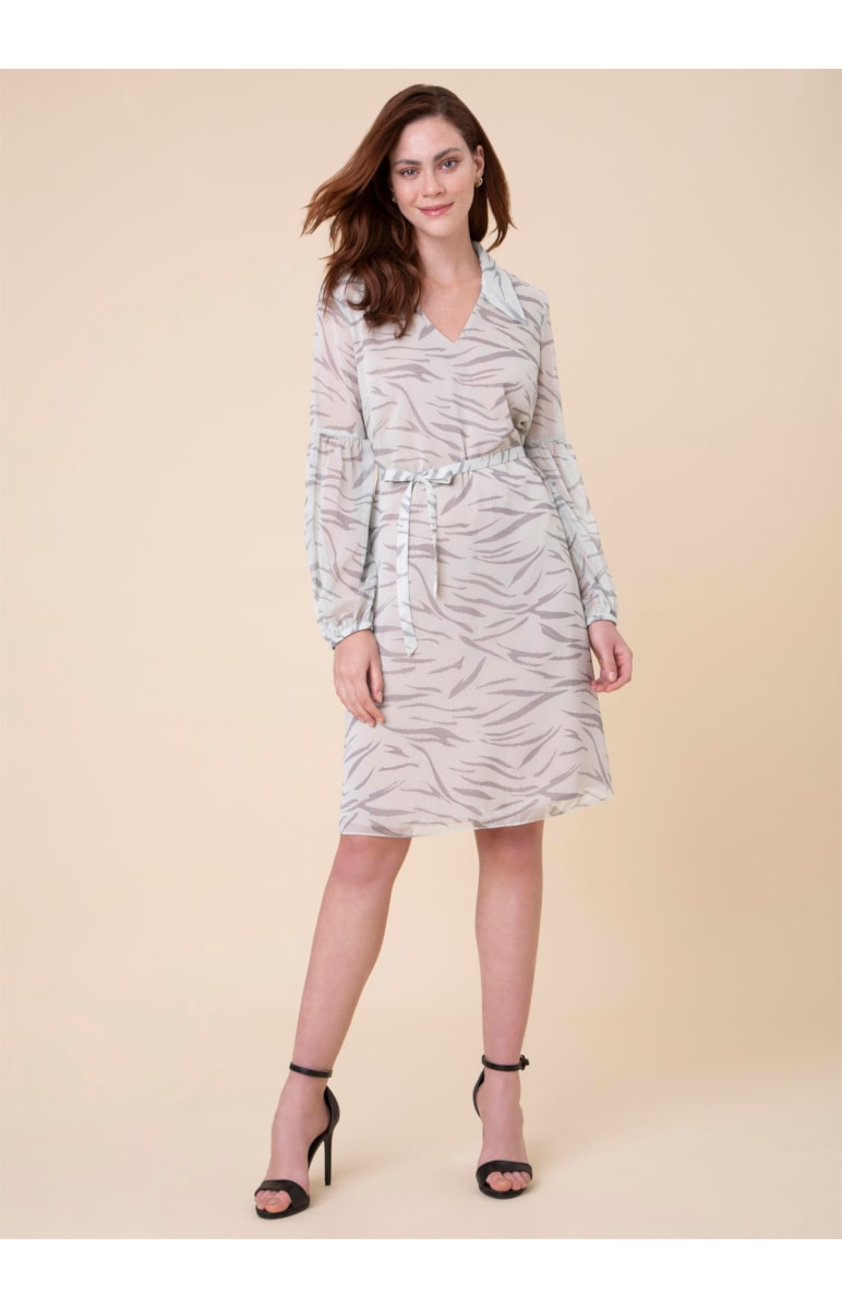 Vestido Animal Stripes Estamp. Verde Claro