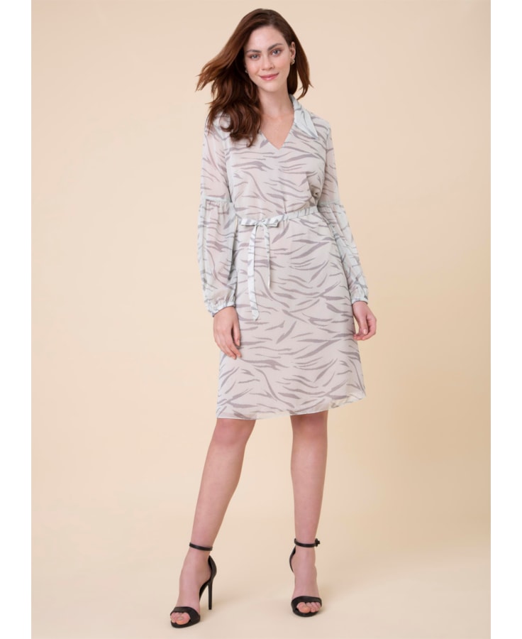 Vestido Animal Stripes Estamp. Verde Claro