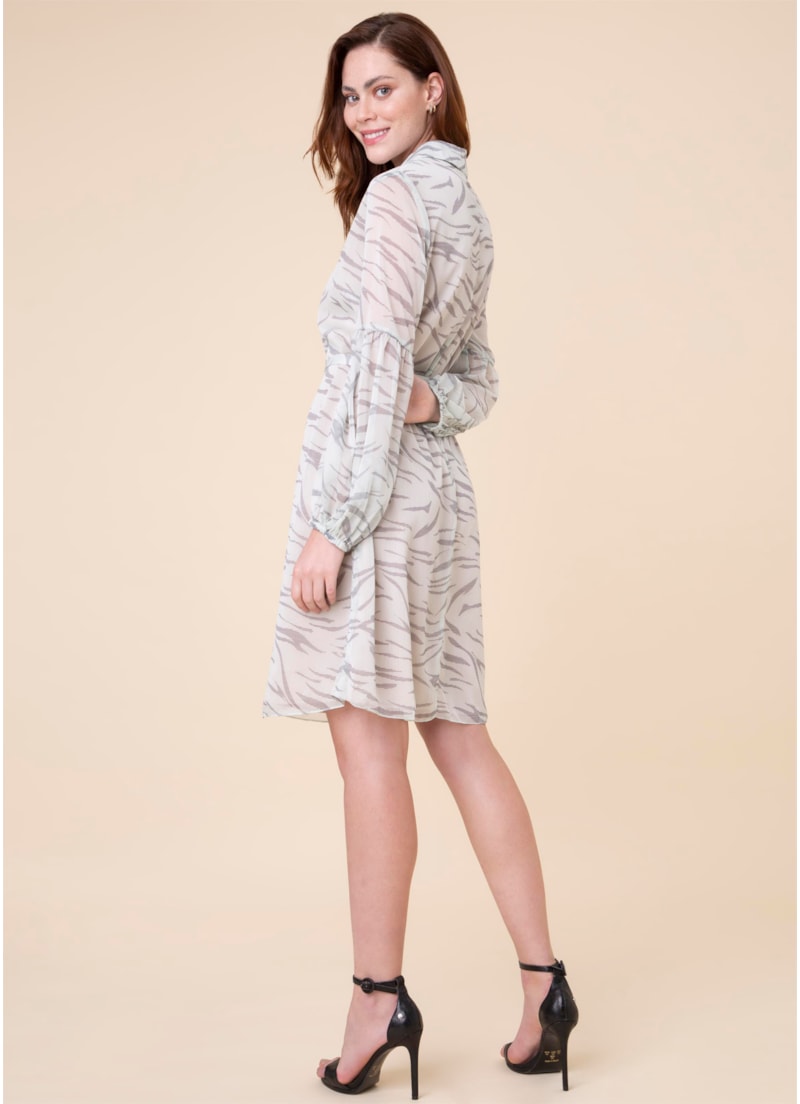 Vestido Animal Stripes Estamp. Verde Claro