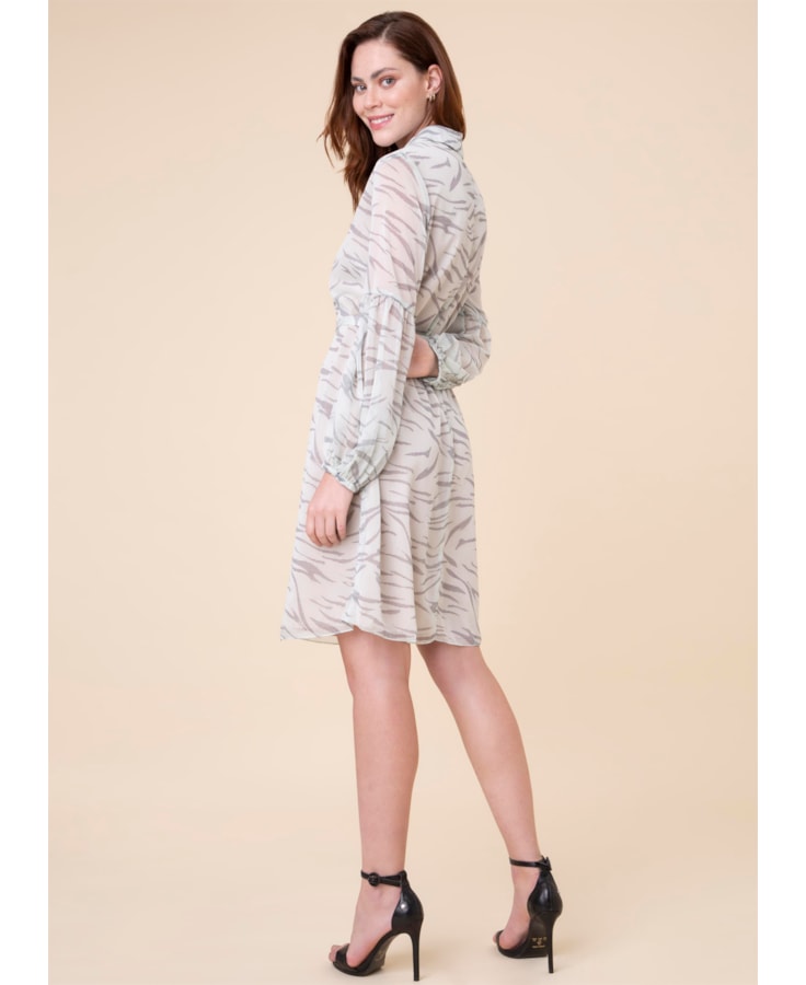 Vestido Animal Stripes Estamp. Verde Claro