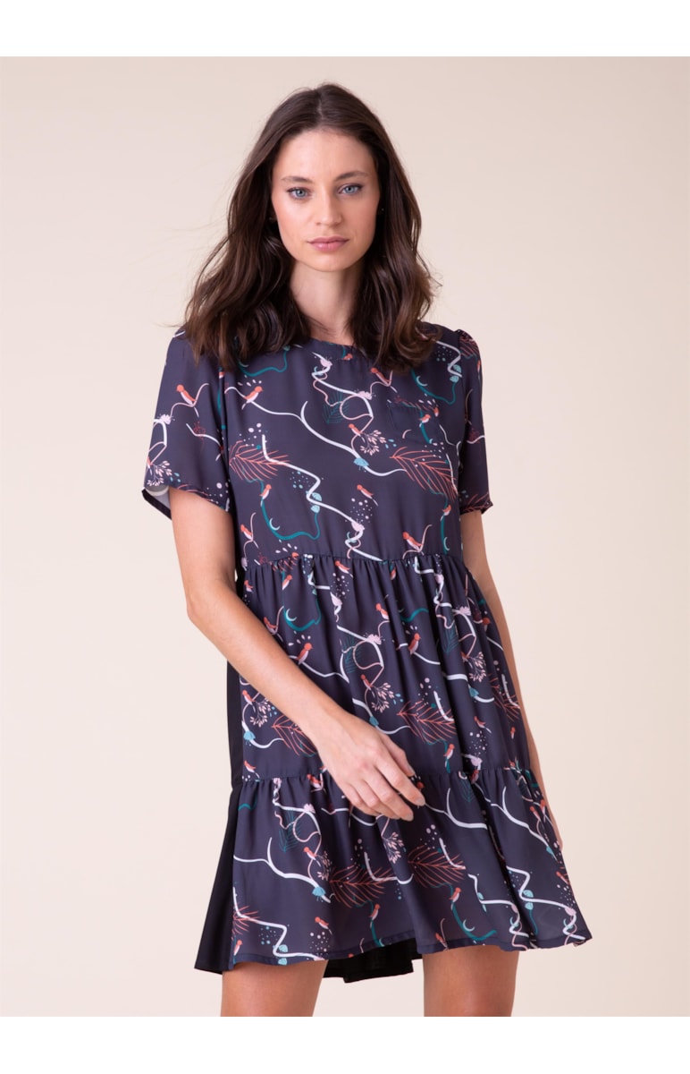 Vestido Birds Marinho