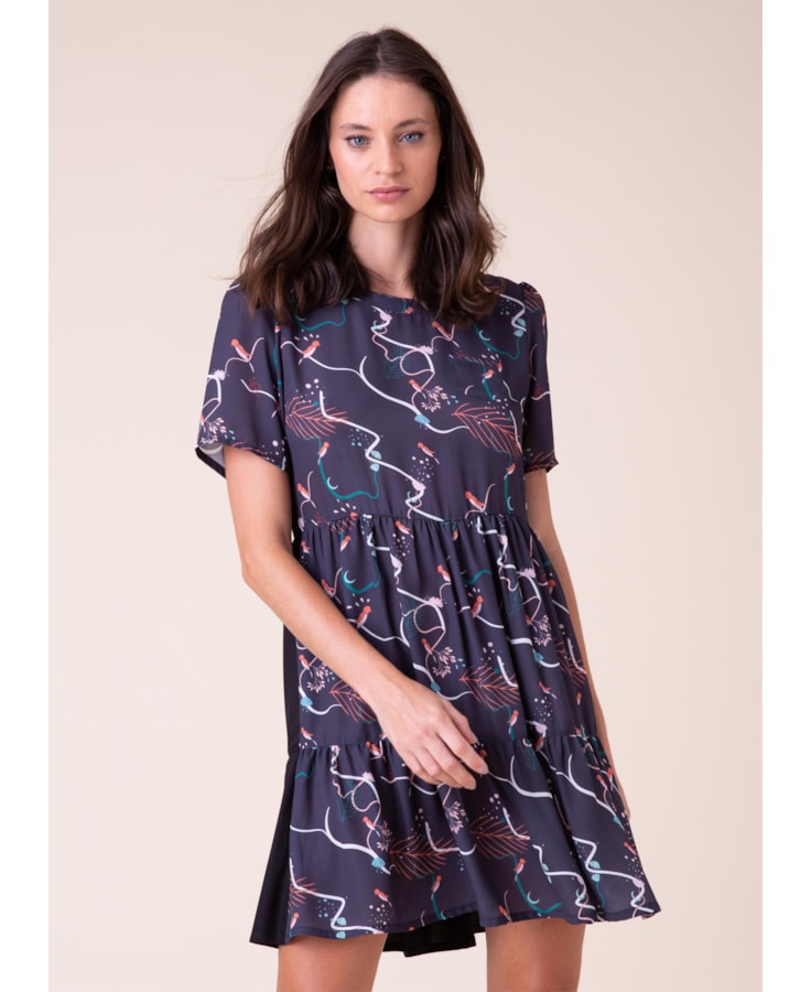 Vestido Birds Marinho