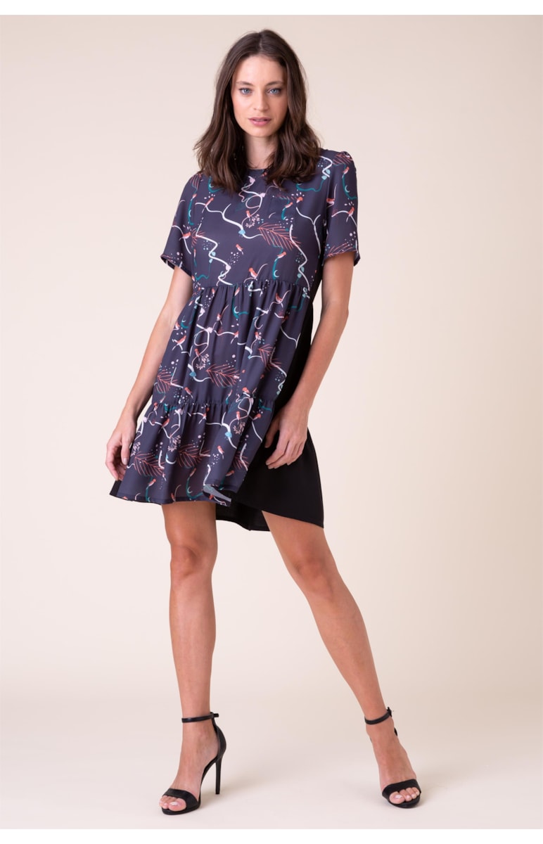 Vestido Birds Marinho