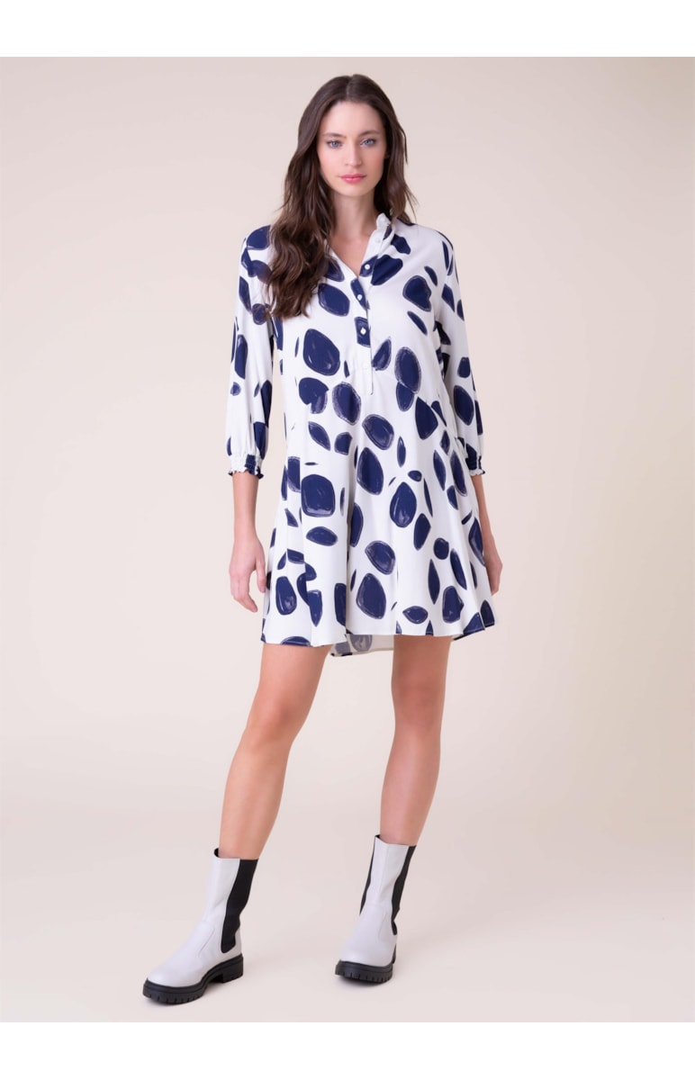 Vestido Brushed Dots Off White