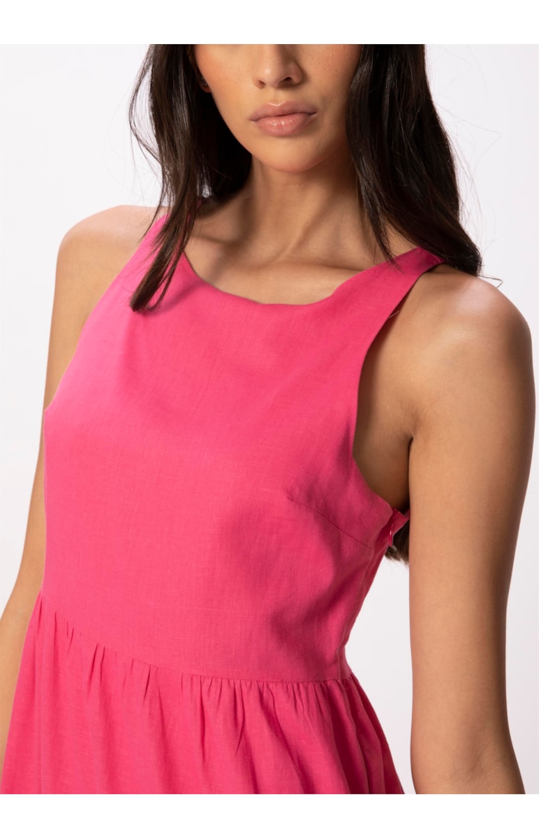 Vestido Cambraia Linho Blend Marias Pink