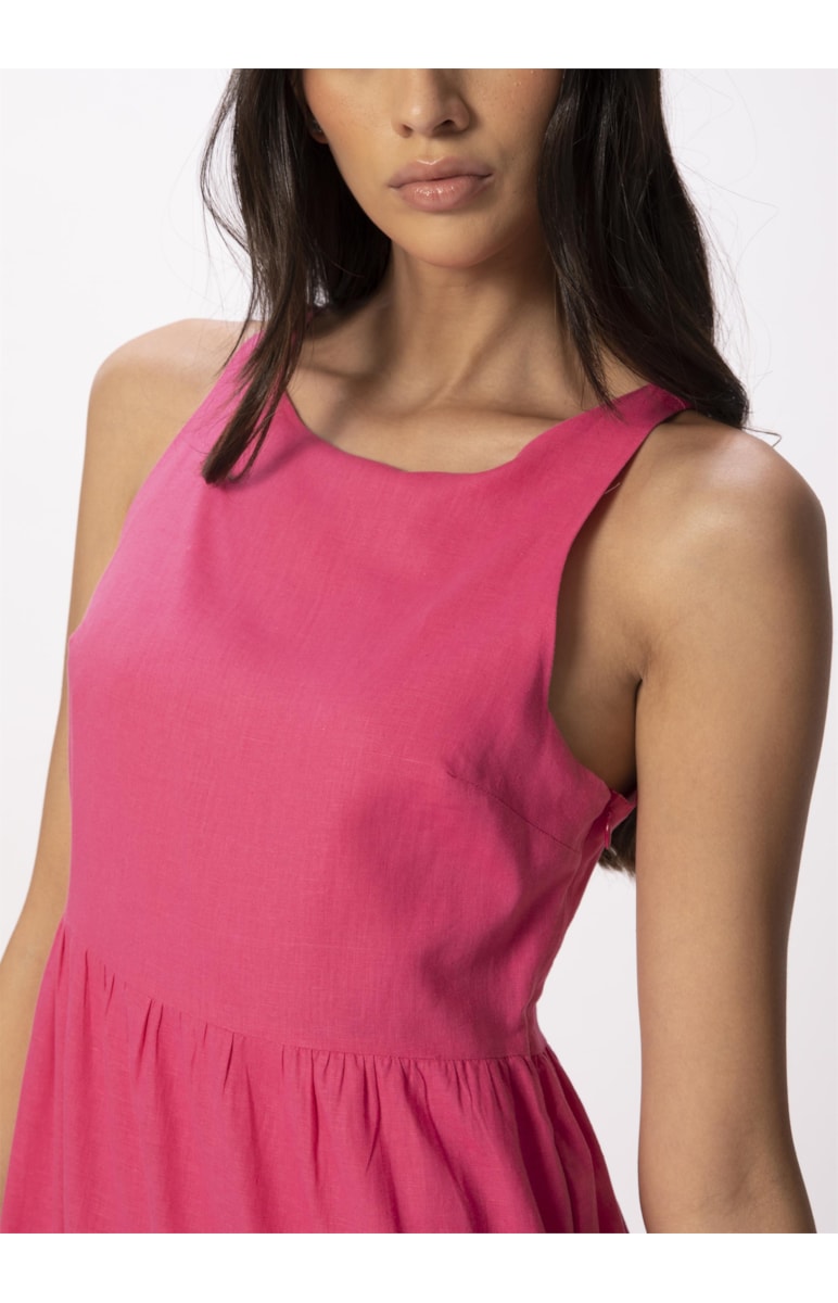 Vestido Cambraia Linho Blend Marias Pink