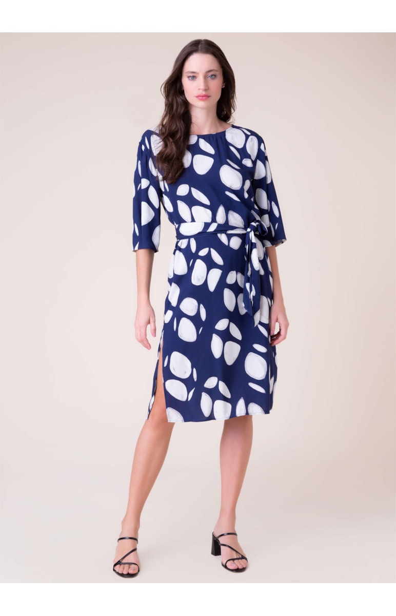 Vestido Camiseta Dots Marinho