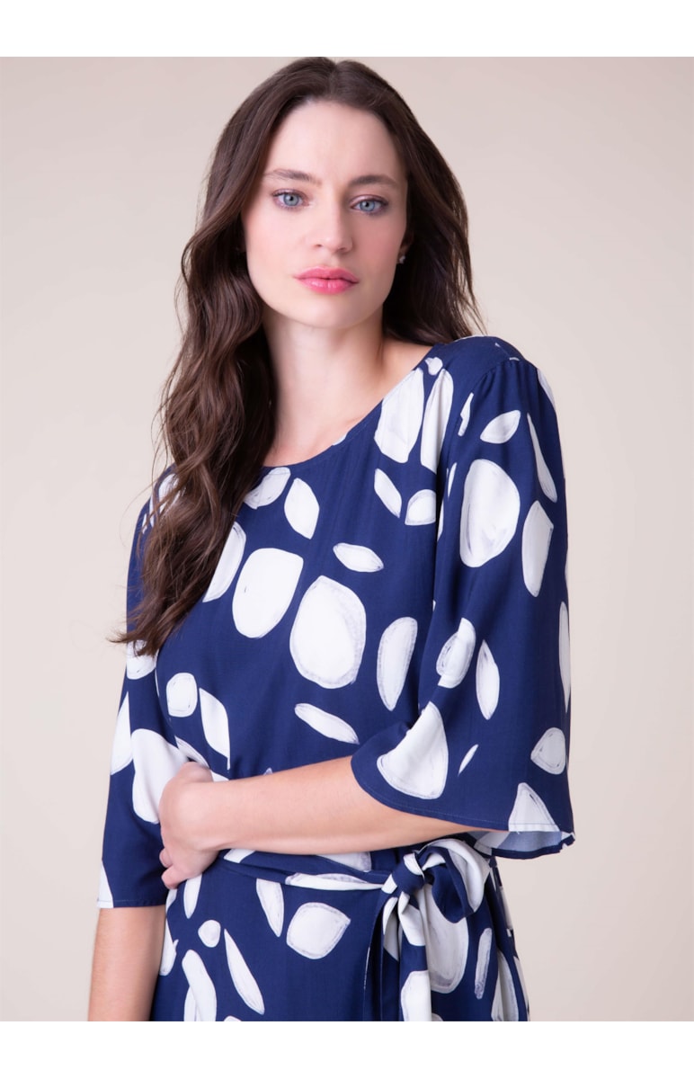 Vestido Camiseta Dots Marinho