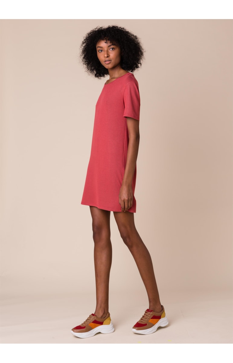 Vestido Canelado Rosa Dirty