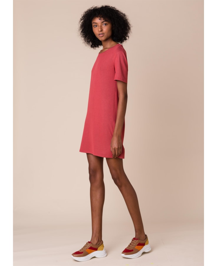 Vestido Canelado Rosa Dirty