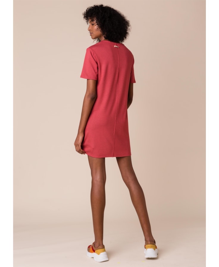 Vestido Canelado Rosa Dirty