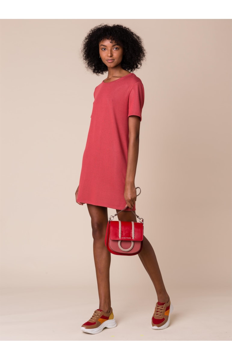Vestido Canelado Rosa Dirty