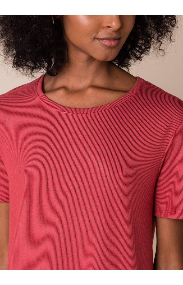Vestido Canelado Rosa Dirty