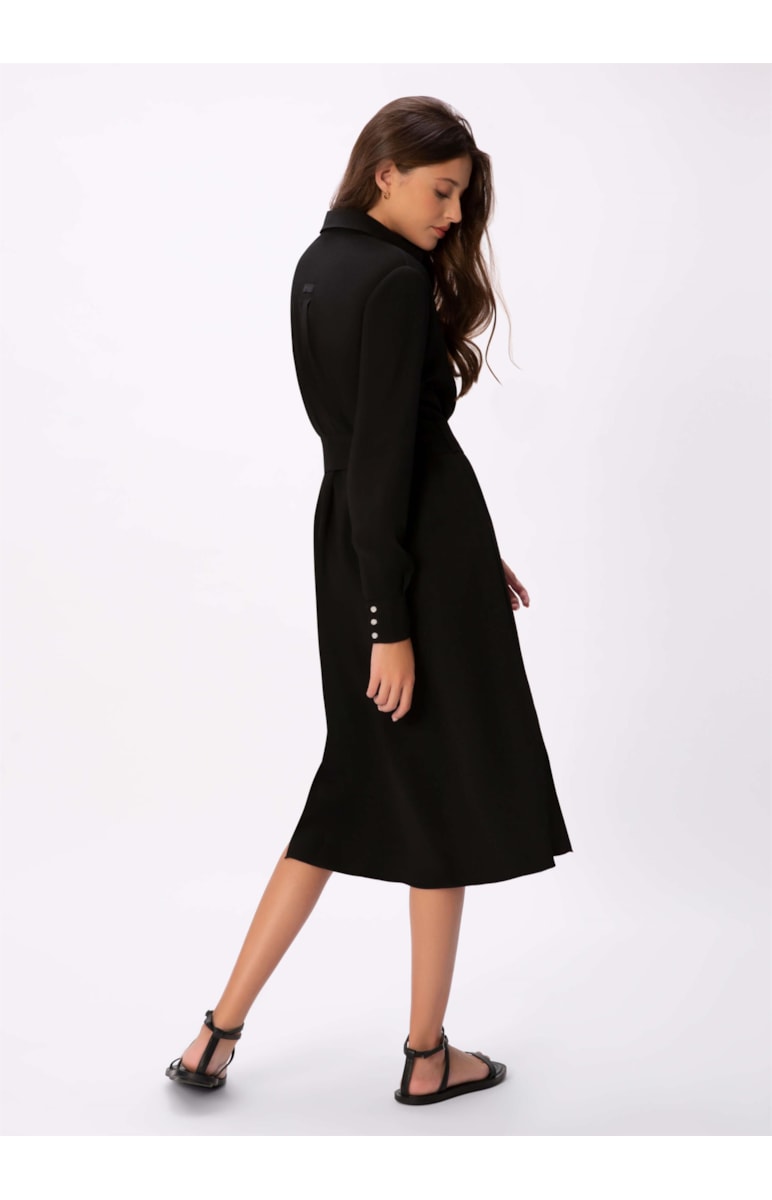 Vestido Chemise Faixa Preto