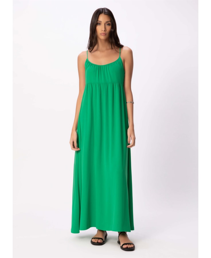 Vestido Chiffon Light Verde Bandeira