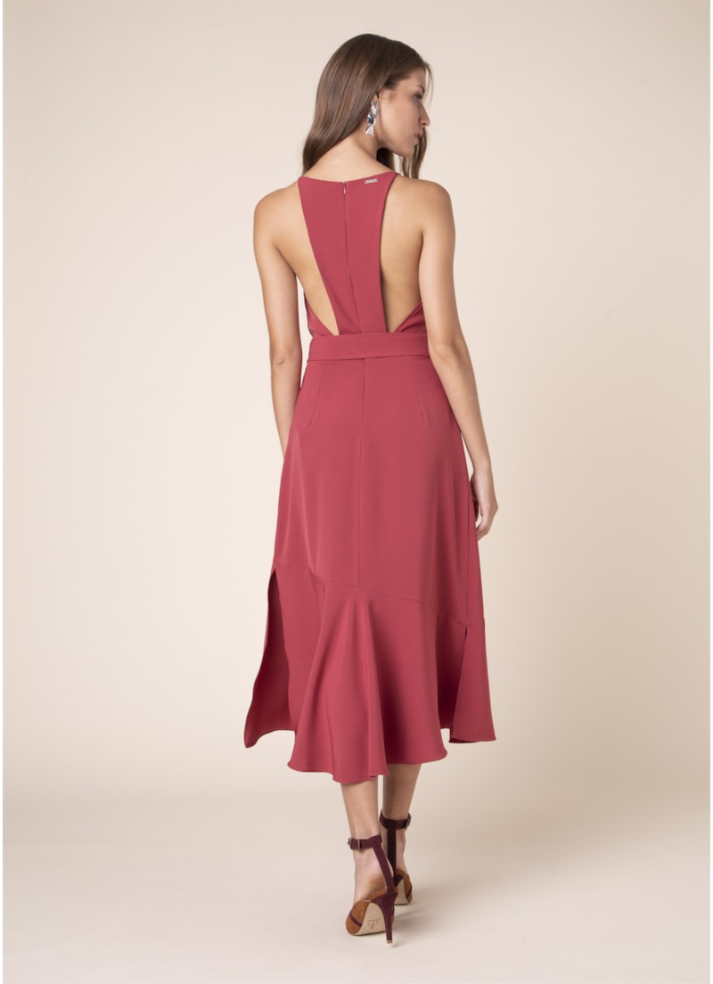 Vestido Costas Cavada Vermelho
