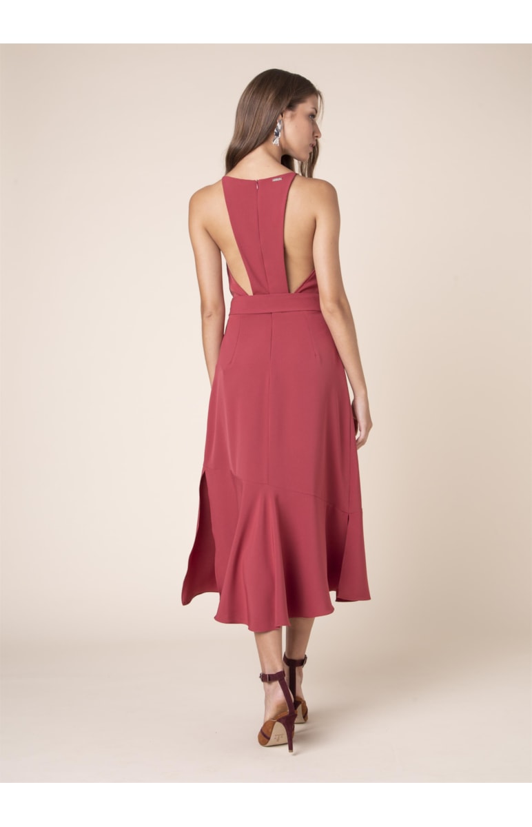 Vestido Costas Cavada Vermelho