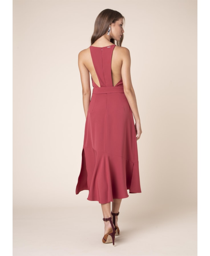Vestido Costas Cavada Vermelho