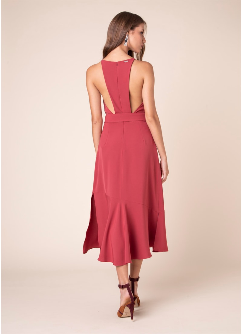 Vestido Costas Cavada Vermelho