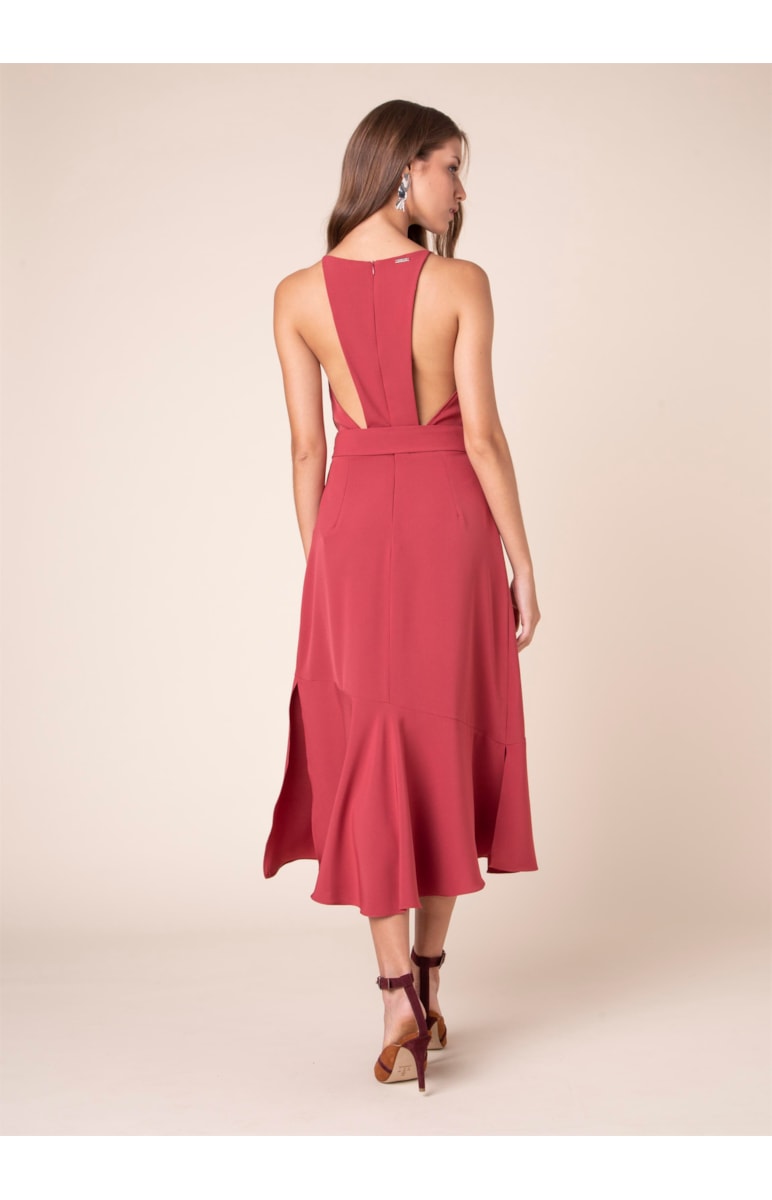 Vestido Costas Cavada Vermelho